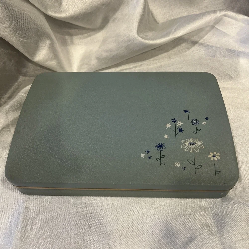 Farrington Vintage Clamshell Jewelry Case 60s Travel USA Classic Blue 8.5